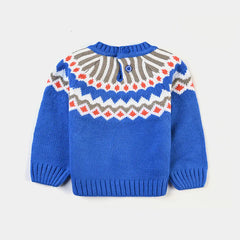 INFANT BOYS ACRYLIC SWEATER TRIBE-BRILL.BLUE