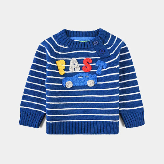 INFANT BOYS ACRYLIC SWEATER FAST-BRIGHT BLUE