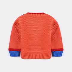 INFANT BOYS ACRYLIC SWEATER LETS DO IT-ORANGE