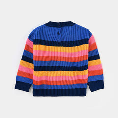 INFANT GIRLS ACRYLIC SWEATER STRIPES BLEND-MULTI