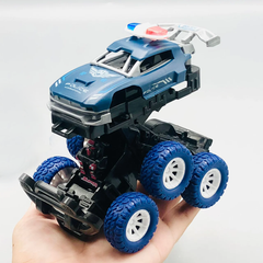 1Pc ABS Inertial Collision 6WD Police Car