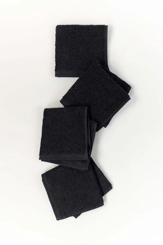 Black Combed 4Pcs Towel Set