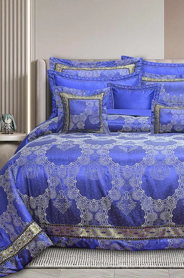 Bridal Blue Jacquard Comforter Set