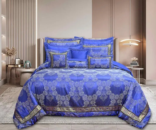 Bridal Blue Jacquard Comforter Set