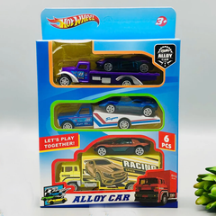 Hot Wheel Diecast Car With Trailer - 6Pcs