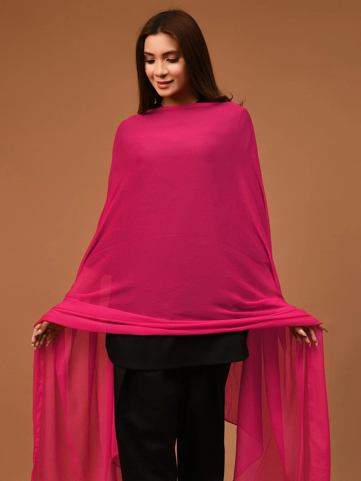 Chiffon Dupatta - Pink