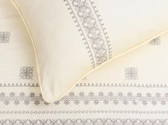 Cream T-400 Embroidered Quilt Cover Set