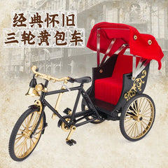 1:12 Diecast Antique Chariot Tricycle Model Toy