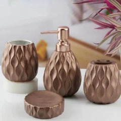 Ceramic Bathroom Set with Soap Dispenser (4 Pcs)