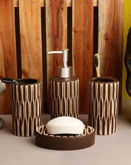 Graphic Print Bathroom Accessories Set (4 Pcs)