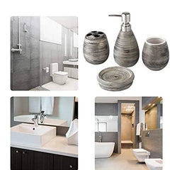 Black Textured Bathroom Set (4 Pcs)