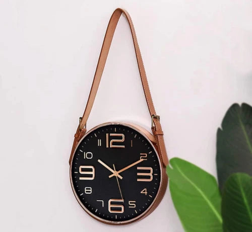 Elegant Black Timepiece Hanging Wall Clock