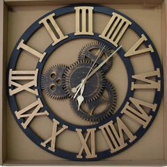 Copper Metal Moving Gears Wall Clock