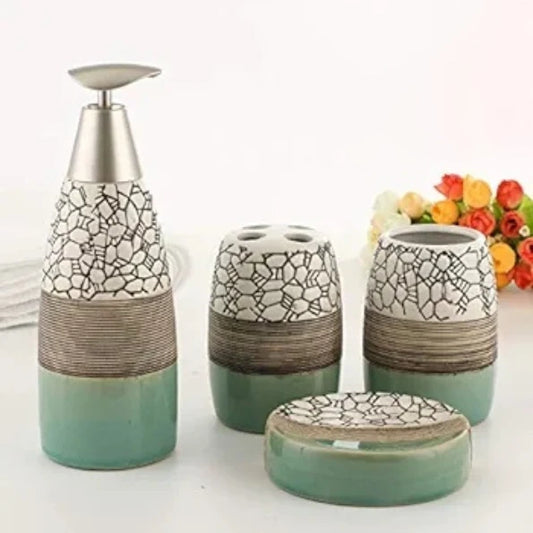 Triple Shaded Ceramic Bathroom Set (4 Pcs)