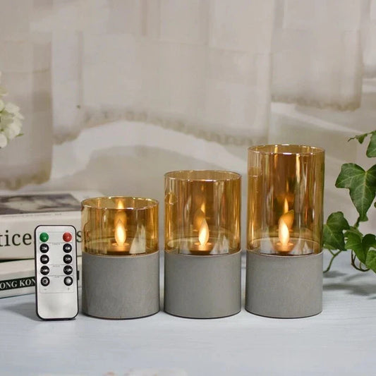 Concrete LED Candles (Set of 3)