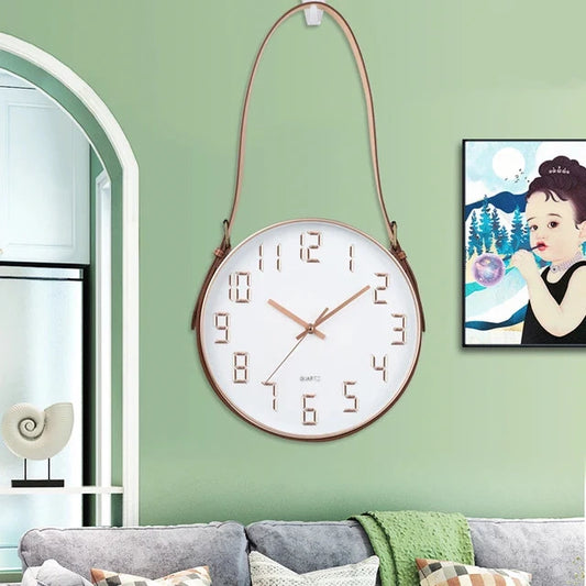 Lather Belt Hanging Wall Clock