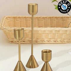 European Gold Candle holder (Set Of 3)