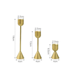 European Gold Candle holder (Set Of 3)