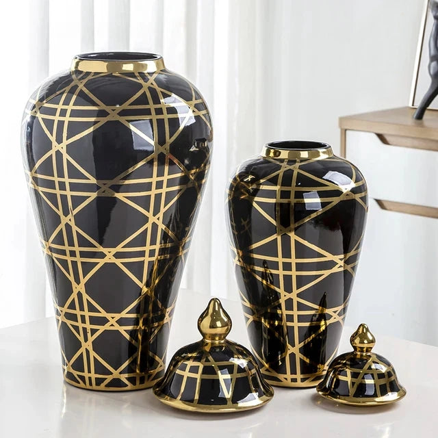 Jet Black Ginger Jars