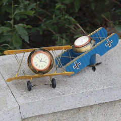 Metal Retro Airplane Clock