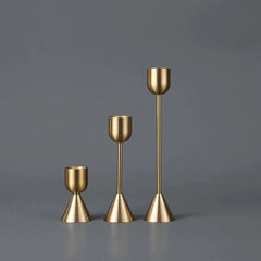 European Gold Candle holder (Set Of 3)