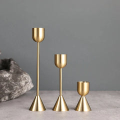 European Gold Candle holder (Set Of 3)