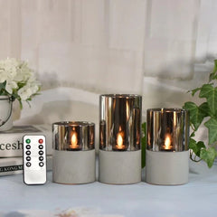 Concrete LED Candles (Set of 3)