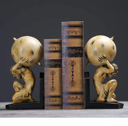 Roman Titan Atlas Statues Bookend