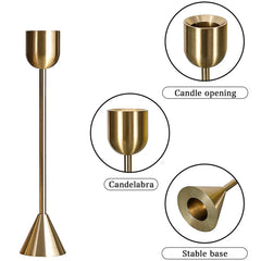 European Gold Candle holder (Set Of 3)