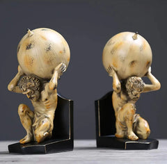 Roman Titan Atlas Statues Bookend