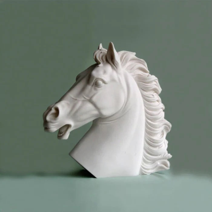 White Horse Head Sculpture