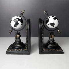 Traditional Check Design Globe Bookend