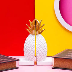 White Pineapple Shape Bookend