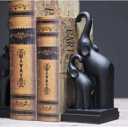 Black Elephant Bookend