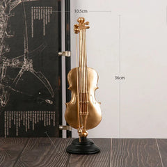 Retro Violin Musical Instrument Sculpture