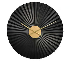 Black and Golden Metal Wall Clock