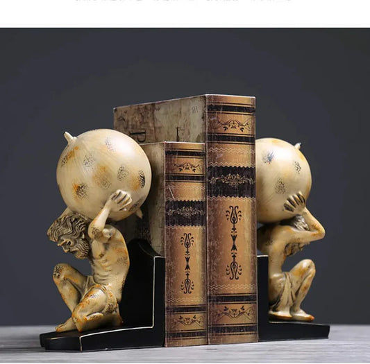 Roman Titan Atlas Statues Bookend