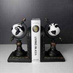 Traditional Check Design Globe Bookend