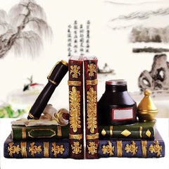 Pen and Ink Bottle with Oil Lamp Bookend