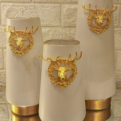 Ceramic Gold Plated Reindeer Vase