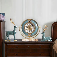 Imitation Deer Desk Clock Set