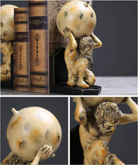 Roman Titan Atlas Statues Bookend