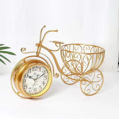 Golden Tricycle Seat Clock