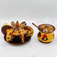 Wooden Sugar Pot With Tea Mat