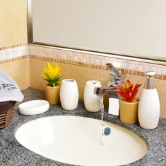 Floral Design Bathroom Set (4 Pcs)