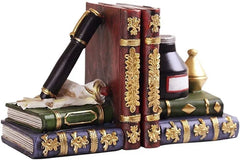 Pen and Ink Bottle with Oil Lamp Bookend