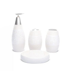 Floral Design Bathroom Set (4 Pcs)