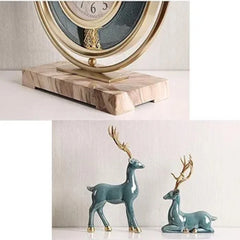 Imitation Deer Desk Clock Set