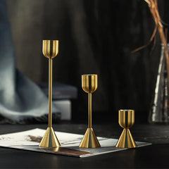 European Gold Candle holder (Set Of 3)