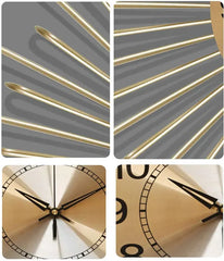 Geometric Stripes Gold Wall Clock